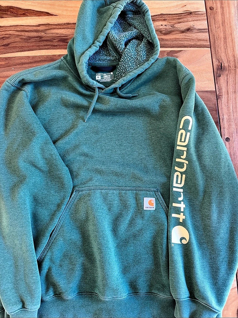 Carhartt Loose Fit Midweight Logo Sleeve Graphic Sweatshirt Hoodie Green XL